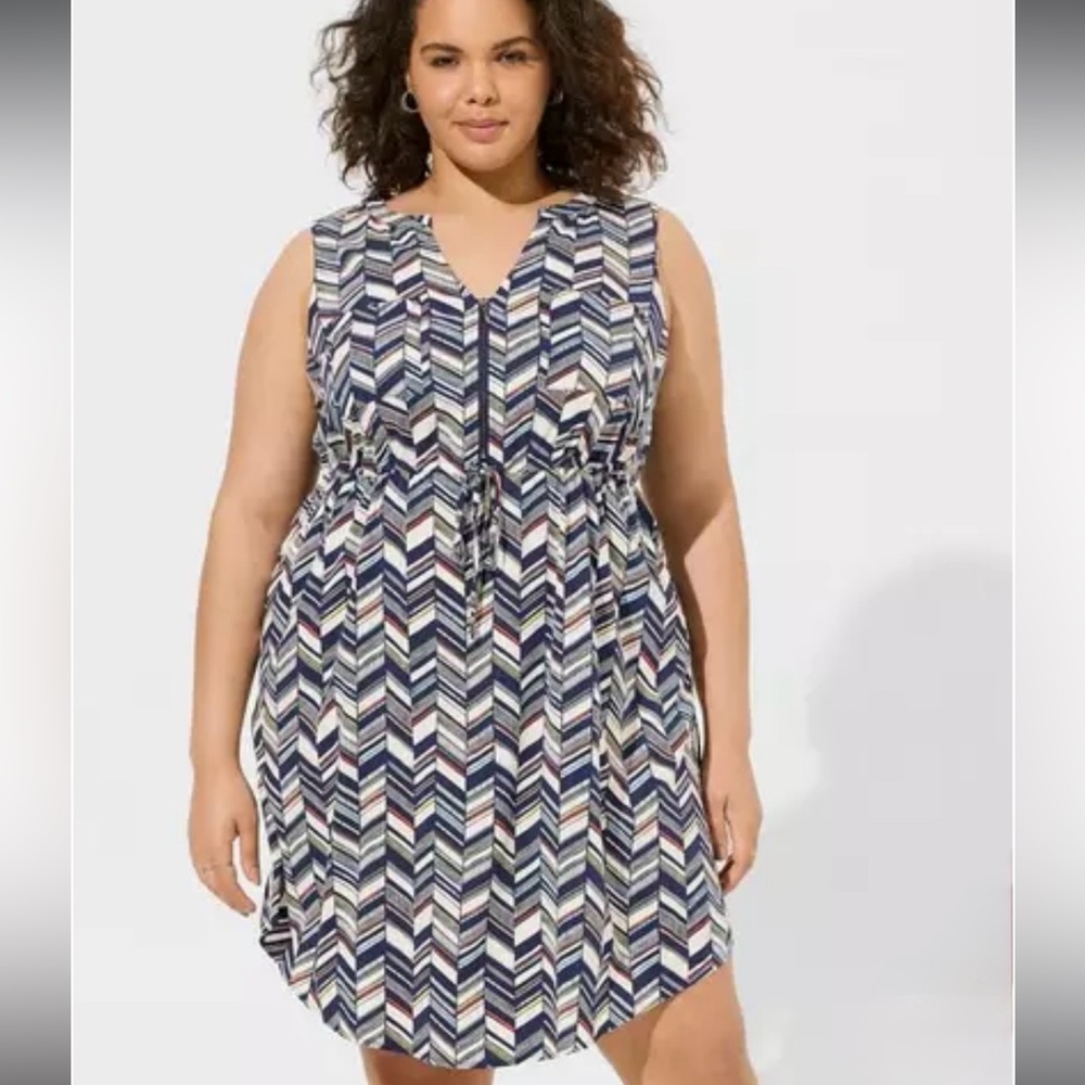 TORRID Mini Challis Zip-Front Shirt Dress - Size 00